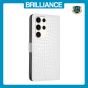 Brilliance LUX Samsung S24 Ultra Flip PU Leather Wallet Crocodile Print Card Pockets with Wrist Strap Case White