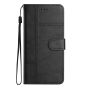 Brilliance LUX Samsung A05S 4G Flip PU Leather Wallet ShockProof Imprinted Cowhide Texture with Wrist Strap Case Black