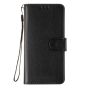 Brilliance LUX iPhone 15 Flip PU Leather Wallet Classic Card Pockets with Wrist Strap Case Black