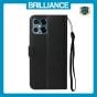 Brilliance LUX iPhone 12 Pro Max Flip PU Leather Wallet Classic Card Pockets with Wrist Strap Case Black