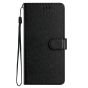 Brilliance LUX Samsung A14 5G Flip PU Leather Wallet Silk Print Card Pockets with Wrist Strap Case Black