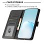 Brilliance LUX Samsung A23 5G Flip PU Leather Wallet Silk Print Card Pockets with Wrist Strap Case Black