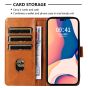 Brilliance LUX iPhone 13 Pro Max Book Flip Soft PU Leather Wallet with Card Pockets Case Light Brown