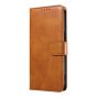 Brilliance LUX iPhone 15 Book Flip Soft PU Leather Wallet with Card Pockets Case Light Brown