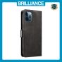Brilliance LUX iPhone 12 Pro Book Flip Soft PU Leather Wallet with Card Pockets Case Black