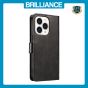 Brilliance LUX iPhone 14 Pro Book Flip Soft PU Leather Wallet with Card Pockets Case Black