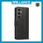 Brilliance LUX Samsung S24 Book Flip Soft PU Leather Wallet with Card Pockets Case Black