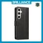 Brilliance LUX Samsung S24 Plus Book Flip Soft PU Leather Wallet with Card Pockets Case Black