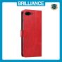 Brilliance LUX iPhone 6P/7P/8P Book Flip Soft PU Leather Wallet with Card Pockets Case Red