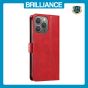 Brilliance LUX iPhone 13 Pro Max Book Flip Soft PU Leather Wallet with Card Pockets Case Red