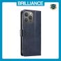 Brilliance LUX iPhone 13 Pro Max Book Flip Soft PU Leather Wallet with Card Pockets Case Blue