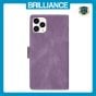 Brilliance LUX iPhone 13 Pro Flip Premium PU Leather Wallet Business Style with Card Pockets Case Purple
