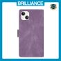 Brilliance LUX iPhone 14 Plus Flip Premium PU Leather Wallet Business Style with Card Pockets Case Purple