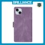 Brilliance LUX iPhone 15 Flip Premium PU Leather Wallet Business Style with Card Pockets Case Purple
