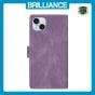 Brilliance LUX iPhone 15 Plus Flip Premium PU Leather Wallet Business Style with Card Pockets Case Purple