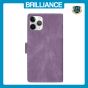 Brilliance LUX iPhone 15 Pro Flip Premium PU Leather Wallet Business Style with Card Pockets Case Purple