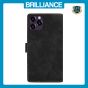 Brilliance LUX iPhone 14 Pro Flip Premium PU Leather Wallet Business Style with Card Pockets Case Black