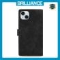 Brilliance LUX iPhone 15 Flip Premium PU Leather Wallet Business Style with Card Pockets Case Black