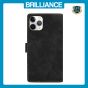 Brilliance LUX iPhone 15 Pro Flip Premium PU Leather Wallet Business Style with Card Pockets Case Black