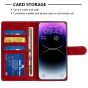 Brilliance LUX iPhone 15 Pro Max Flip Premium PU Leather Wallet Business Style with Card Pockets Case Red