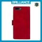 Brilliance LUX iPhone 6P/7P/8P Flip Premium PU Leather Wallet Business Style with Card Pockets Case Red