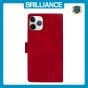 Brilliance LUX iPhone 15 Pro Max Flip Premium PU Leather Wallet Business Style with Card Pockets Case Red