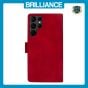 Brilliance LUX Samsung S24 Ultra Flip Premium PU Leather Wallet Business Style with Card Pockets Case Red