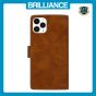 Brilliance LUX iPhone 13 Pro Max Flip Premium PU Leather Wallet Business Style with Card Pockets Case Brown