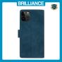 Brilliance LUX iPhone 12 Pro Max Flip Premium PU Leather Wallet Business Style with Card Pockets Case Blue