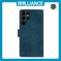Brilliance LUX Samsung S23 Ultra Flip Premium PU Leather Wallet Business Style with Card Pockets Case Blue