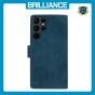 Brilliance LUX Samsung S24 Ultra Flip Premium PU Leather Wallet Business Style with Card Pockets Case Blue