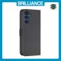Brilliance LUX Samsung A15 5G Flip Book PU Leather Wallet Holder & Stand with Card Pockets Case Black