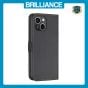 Brilliance LUX iPhone 15 Plus/14 Plus Flip Book PU Leather Wallet  Holder & Stand with Card Pockets Case Black