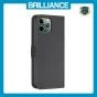 Brilliance LUX iPhone 11 Pro Flip Book PU Leather Wallet  Holder & Stand with Card Pockets Case Black
