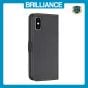 Brilliance LUX iPhone XS Max Flip Book PU Leather Wallet Holder & Stand with Card Pockets Case Black