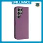 Brilliance LUX Samsung S23 Ultra Flip Book PU Leather Wallet Holder & Stand with Card Pockets Case Purple