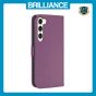 Brilliance LUX Samsung S23 Plus Flip Book PU Leather Wallet Holder & Stand with Card Pockets Case Purple