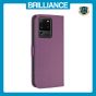 Brilliance LUX Samsung S20 Ultra Flip Book PU Leather Wallet Holder & Stand with Card Pockets Case Purple