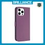 Brilliance LUX iPhone 15 Pro Max Flip Book PU Leather Wallet  Holder & Stand with Card Pockets Case Purple