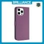 Brilliance LUX iPhone 14 Pro Max Flip Book PU Leather Wallet  Holder & Stand with Card Pockets Case Purple
