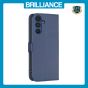 Brilliance LUX Samsung A15 5G Flip Book PU Leather Wallet Holder & Stand with Card Pockets Case Blue