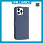 Brilliance LUX iPhone 13 Pro Max Flip Book PU Leather Wallet Holder & Stand with Card Pockets Case Blue