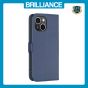 Brilliance LUX iPhone 11 Flip Book PU Leather Wallet  Holder & Stand with Card Pockets Case Blue