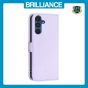 Brilliance LUX Samsung A15 5G Flip Book PU Leather Wallet Holder & Stand with Card Pockets Case Light Purple