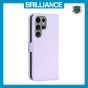 Brilliance LUX Samsung S23 Ultra Flip Book PU Leather Wallet  Holder & Stand with Card Pockets Case Light Purple