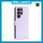 Brilliance LUX Samsung S22 Ultra Flip Book PU Leather Wallet Holder & Stand with Card Pockets Case Light Purple