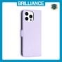 Brilliance LUX iPhone 15 Pro Max Flip Book PU Leather Wallet  Holder & Stand with Card Pockets Case Light Purple