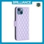Brilliance LUX iPhone 14/13 Flip Book PU real Leather Wallet Holder & Kickstand with Card Pockets Case Purple