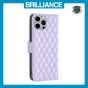 Brilliance LUX iPhone 14 Pro Max Flip Book PU real Leather Wallet Holder & Kickstand with Card Pockets Case Purple