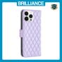 Brilliance LUX iPhone 13 Pro Max Flip Book PU real Leather Wallet Holder & Kickstand with Card Pockets Case Purple